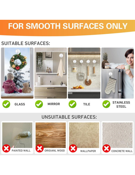 Ganchos de Ventosa KORCCI 12pcs Transparentes 4.5kg