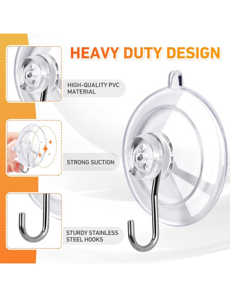 Ganchos de Ventosa KORCCI 12pcs Transparentes 4.5kg