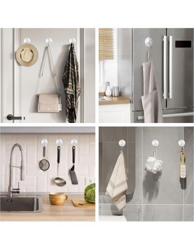 Ganchos de Ventosa KORCCI 12pcs Transparentes 4.5kg