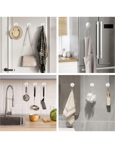 Ganchos de Ventosa KORCCI 12pcs Transparentes 4.5kg