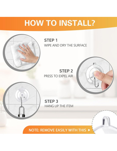 Ganchos de Ventosa KORCCI 12pcs Transparentes 4.5kg