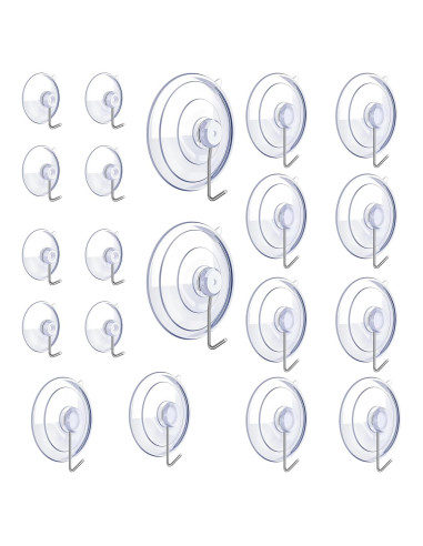 Ganchos de Ventosa Scaups 20PCS PVC Acero Inoxidable 304