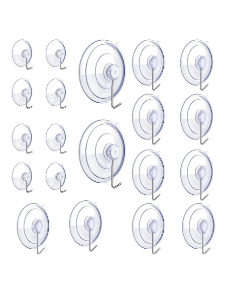 Ganchos de Ventosa Scaups 20PCS PVC Acero Inoxidable 304