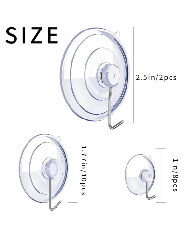 Ganchos de Ventosa Scaups 20PCS PVC Acero Inoxidable 304