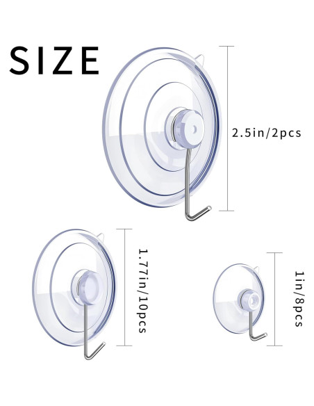 Ganchos de Ventosa Scaups 20PCS PVC Acero Inoxidable 304