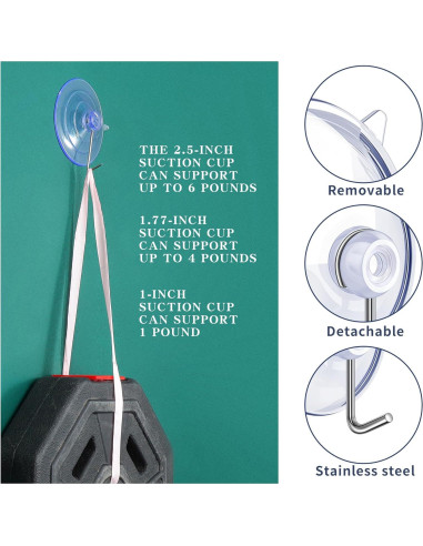 Ganchos de Ventosa Scaups 20PCS PVC Acero Inoxidable 304