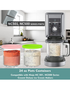 Contenedores Ninja Creami Deluxe 24 oz - Paquete de 4 2