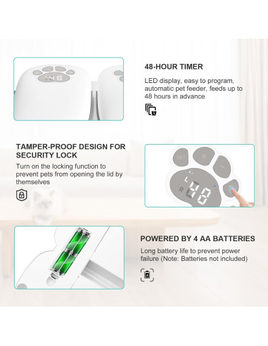 Comedero Automático SKAILING F7 para Gatos y Perros 2 Comidas