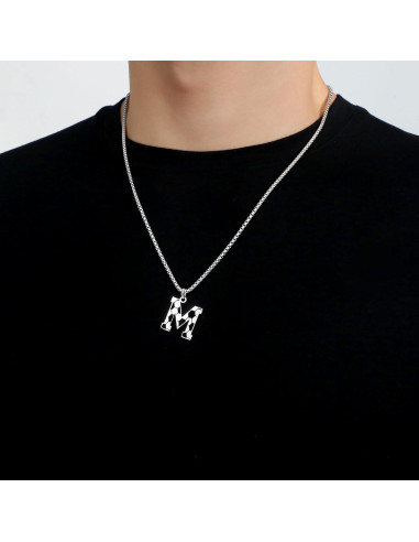 Collar de Fútbol con Letra Inicial A-Z - Acero Inoxidable 55.88 cm