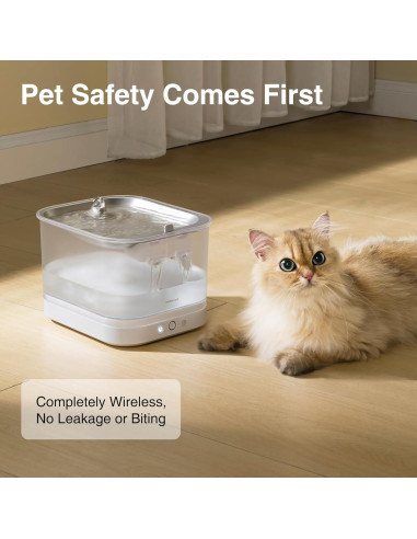 Fuente de Agua Inalámbrica para Gatos REDMINUT 2.5L con Batería
