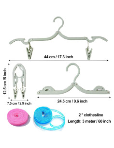 24 Perchas Plegables Antideslizantes Smilixin - Viaje y Secado 2