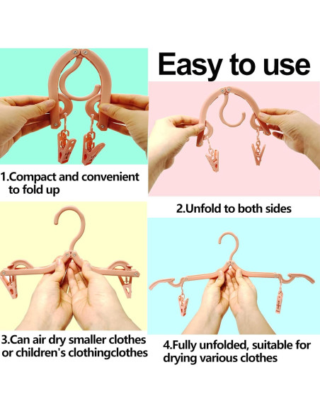 24 Perchas Plegables Antideslizantes Smilixin - Viaje y Secado