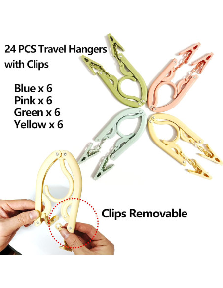24 Perchas Plegables Antideslizantes Smilixin - Viaje y Secado