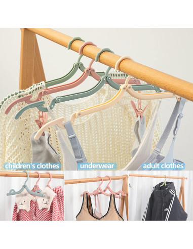 24 Perchas Plegables Antideslizantes Smilixin - Viaje y Secado