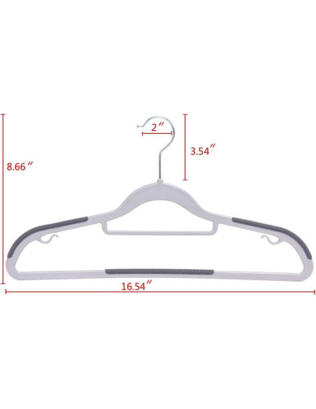 Perchas de Calidad 50 Unidades Plástico Gris Antideslizante