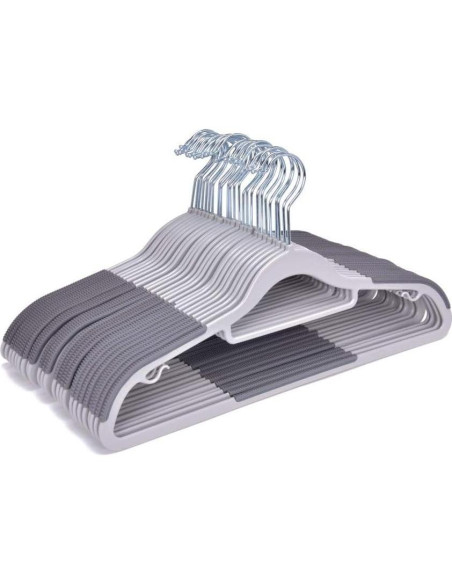 Perchas de Calidad 50 Unidades Plástico Gris Antideslizante