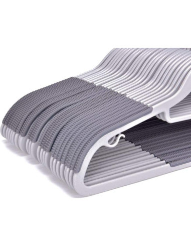 Perchas de Calidad 50 Unidades Plástico Gris Antideslizante