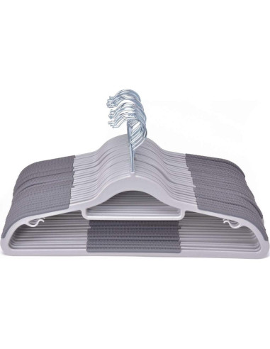 Perchas de Calidad 50 Unidades Plástico Gris Antideslizante