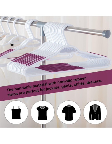 30 Perchas de Plástico Antideslizantes Ollieroo Morado 41.4 cm