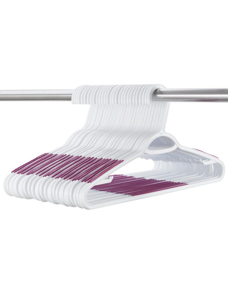 30 Perchas de Plástico Antideslizantes Ollieroo Morado 41.4 cm