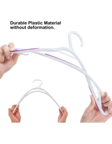 30 Perchas de Plástico Antideslizantes Ollieroo Morado 41.4 cm