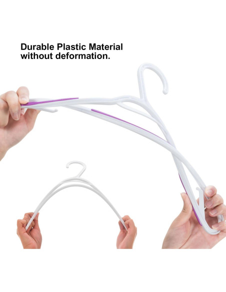 30 Perchas de Plástico Antideslizantes Ollieroo Morado 41.4 cm