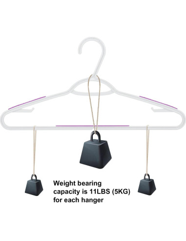 30 Perchas de Plástico Antideslizantes Ollieroo Morado 41.4 cm