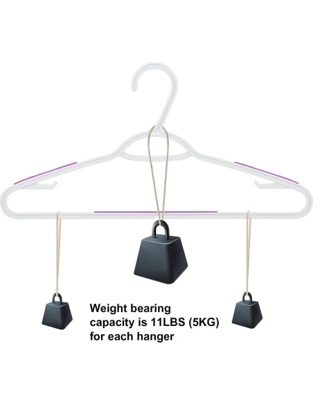 30 Perchas de Plástico Antideslizantes Ollieroo Morado 41.4 cm