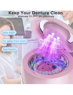 Limpiador Ultrasónico Portátil GUFSD 180ml 45kHz Rosa 2