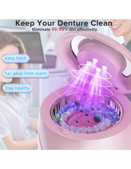 Limpiador Ultrasónico Portátil GUFSD 180ml 45kHz Rosa