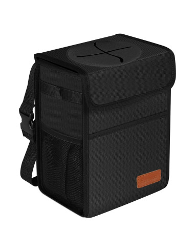 Basurero de Coche Femuar 8.5L Impermeable y Colapsable Negro