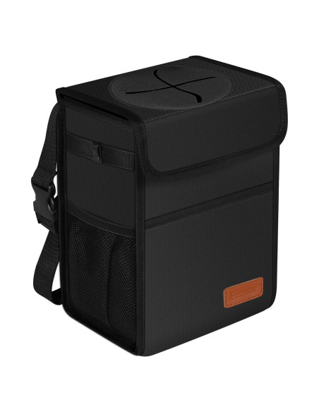 Basurero de Coche Femuar 8.5L Impermeable y Colapsable Negro