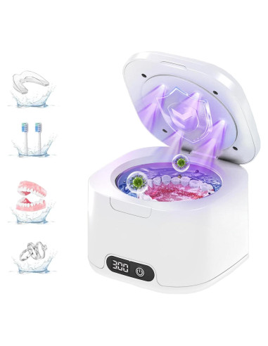 Limpiador Ultrasónico VJK 300ML con UV para Dentaduras y Joyería