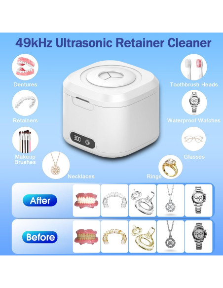 Limpiador Ultrasónico VJK 300ML con UV para Dentaduras y Joyería Limpiador Ultrasónico VJK 300ML con UV para Dentaduras y Joyería