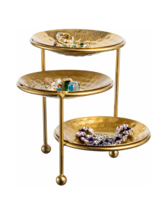 Organizador de Joyas MyGift 3 Niveles Bronce Martillado