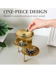 Organizador de Joyas MyGift 3 Niveles Bronce Martillado 2