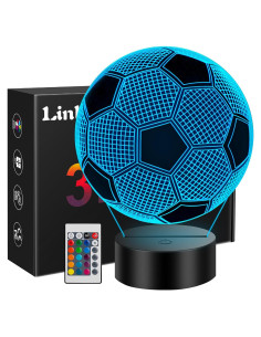 Lámpara Nocturna 3D de Fútbol Linkax - 16 Colores Cambiantes