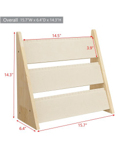 Soporte de Collar MOOCA de Madera 3 Niveles Beige 40x16.3x36.3cm 2