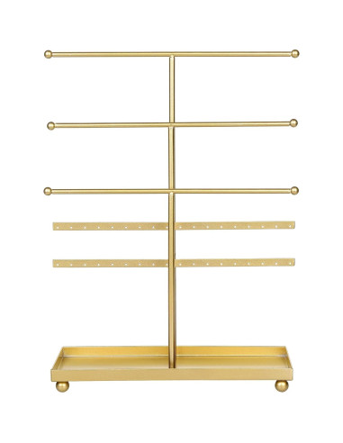 Soporte Organizador de Joyería MyGift Dorado 5 Niveles