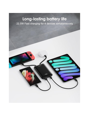 Cargador Portátil 10000mAh QECVEC con Carga Rápida 22.5W