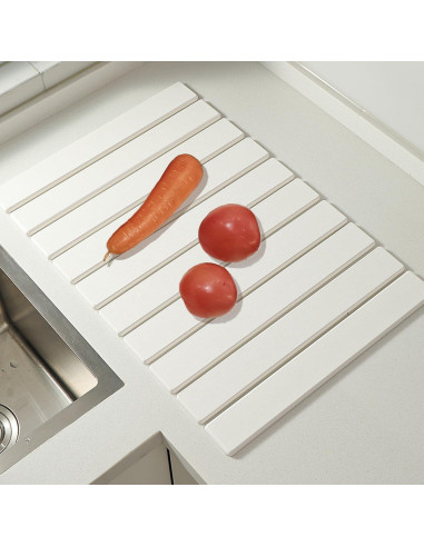 Alfombrilla de Secado de Piedra Diatomácea Allybyme 60x39 cm Blanca