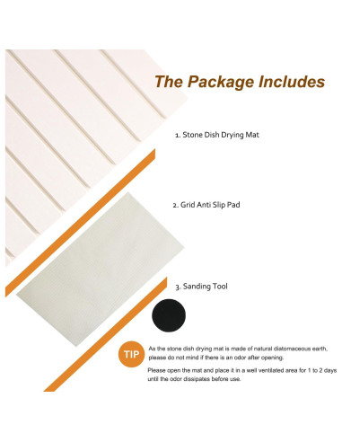 Alfombrilla de Secado de Piedra Diatomácea Allybyme 60x39 cm Blanca