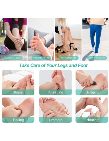 Masajeador de pies eléctrico LEERCON con calor y 3 intensidades