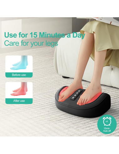 Masajeador de pies eléctrico LEERCON con calor y 3 intensidades