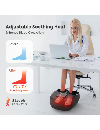 Masajeador de Pies COMFIER CF-5250N con Calor y Control Remoto