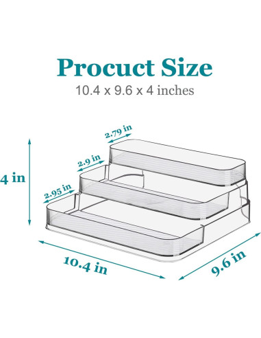Estante de Especias Acrílico Zilphoba 3 Niveles Sin Montaje