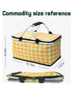 Cesta de Picnic Plegable DZHPSRSZ 18.5L Aislada para 2 Personas 2