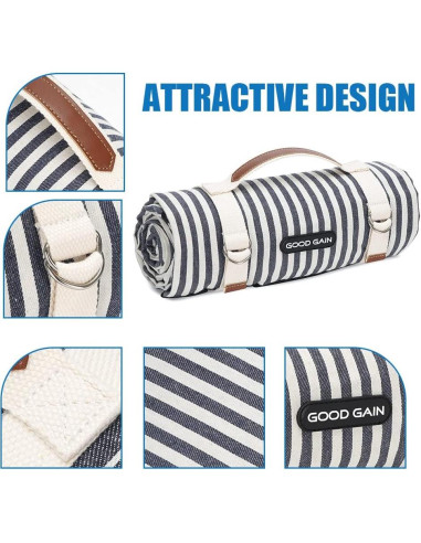 Manta de Picnic Impermeable G GOOD GAIN 198x145 cm Azul