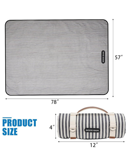 Manta de Picnic Impermeable G GOOD GAIN 198x145 cm Azul