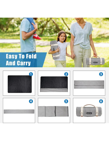 Manta de Picnic Impermeable G GOOD GAIN 198x145 cm Azul